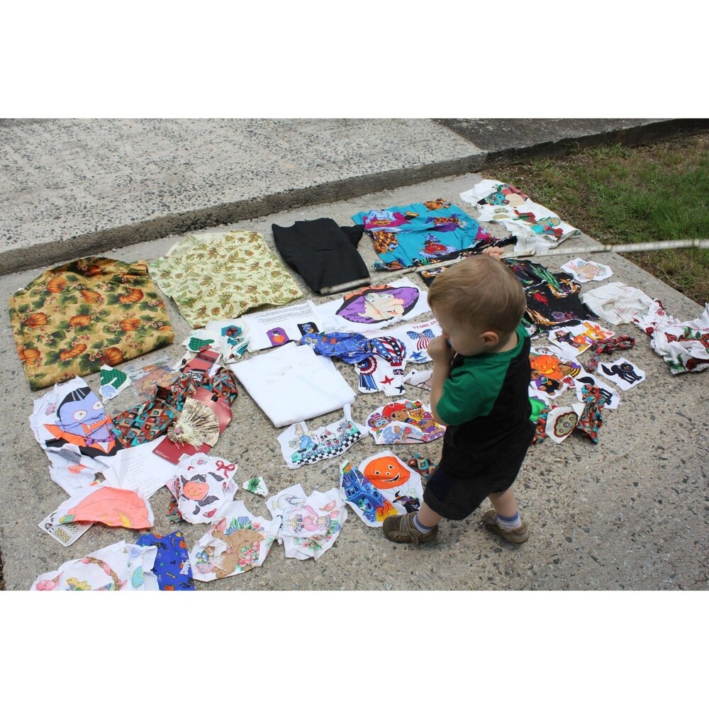 Vintage Fall Halloween Autumn HUGE LOT Bundle Quilt Sew Crafts Fabric Cotton - Picture 12 of 16